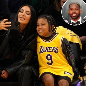 Promo Kim Kardashian Son Saint Wears Tristan Thompson Jersey at Lakers Game
