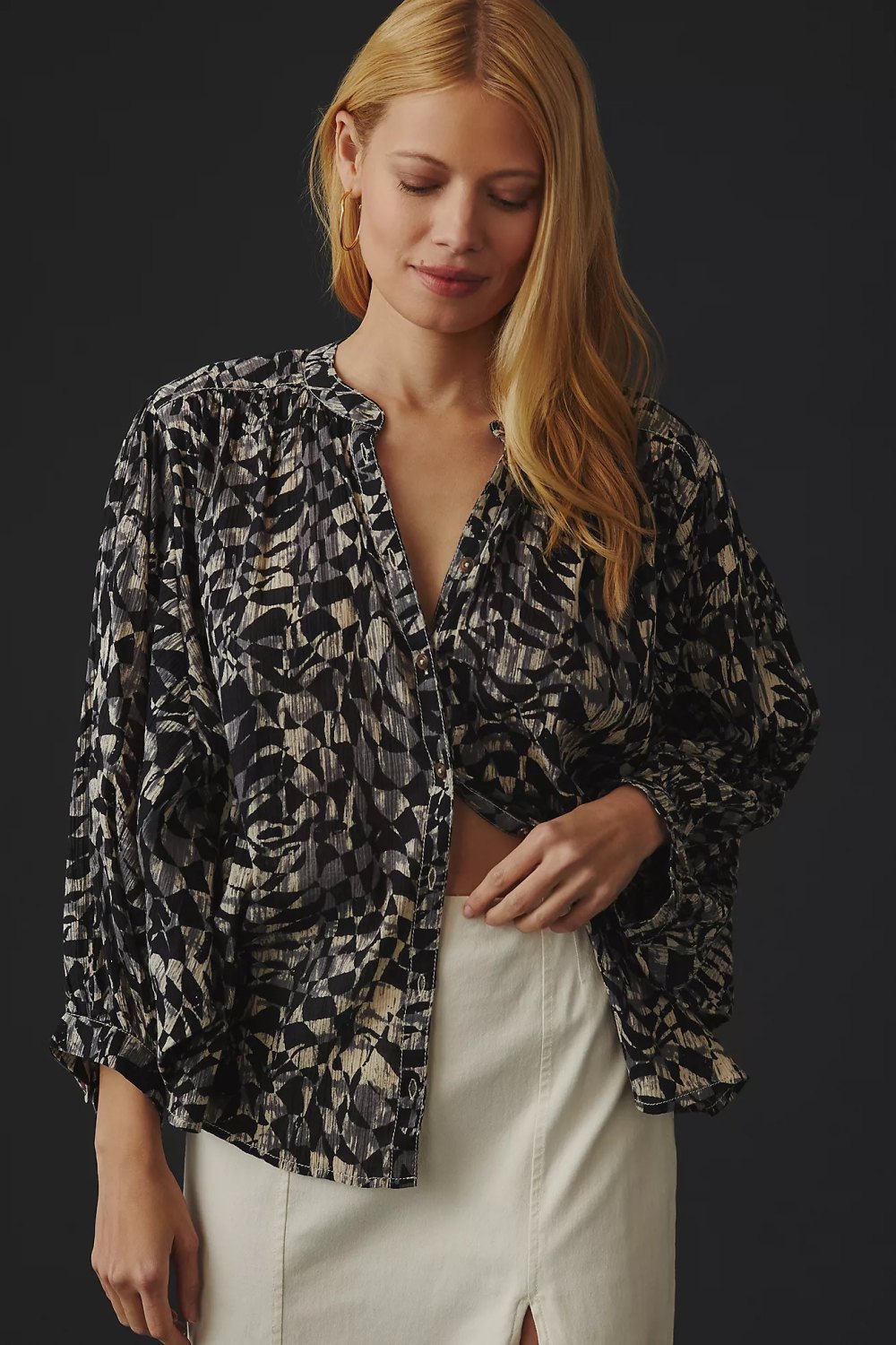 The Sidney Printed Batwing Blouse