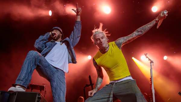 Travis Kelce Joins Machine Gun Kelly on Stage During 'Kelce Jam': See Photos From Their Duet
