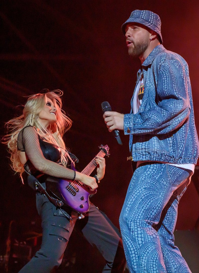 Travis Kelce Joins Machine Gun Kelly on Stage During 'Kelce Jam': See Photos From Their Duet