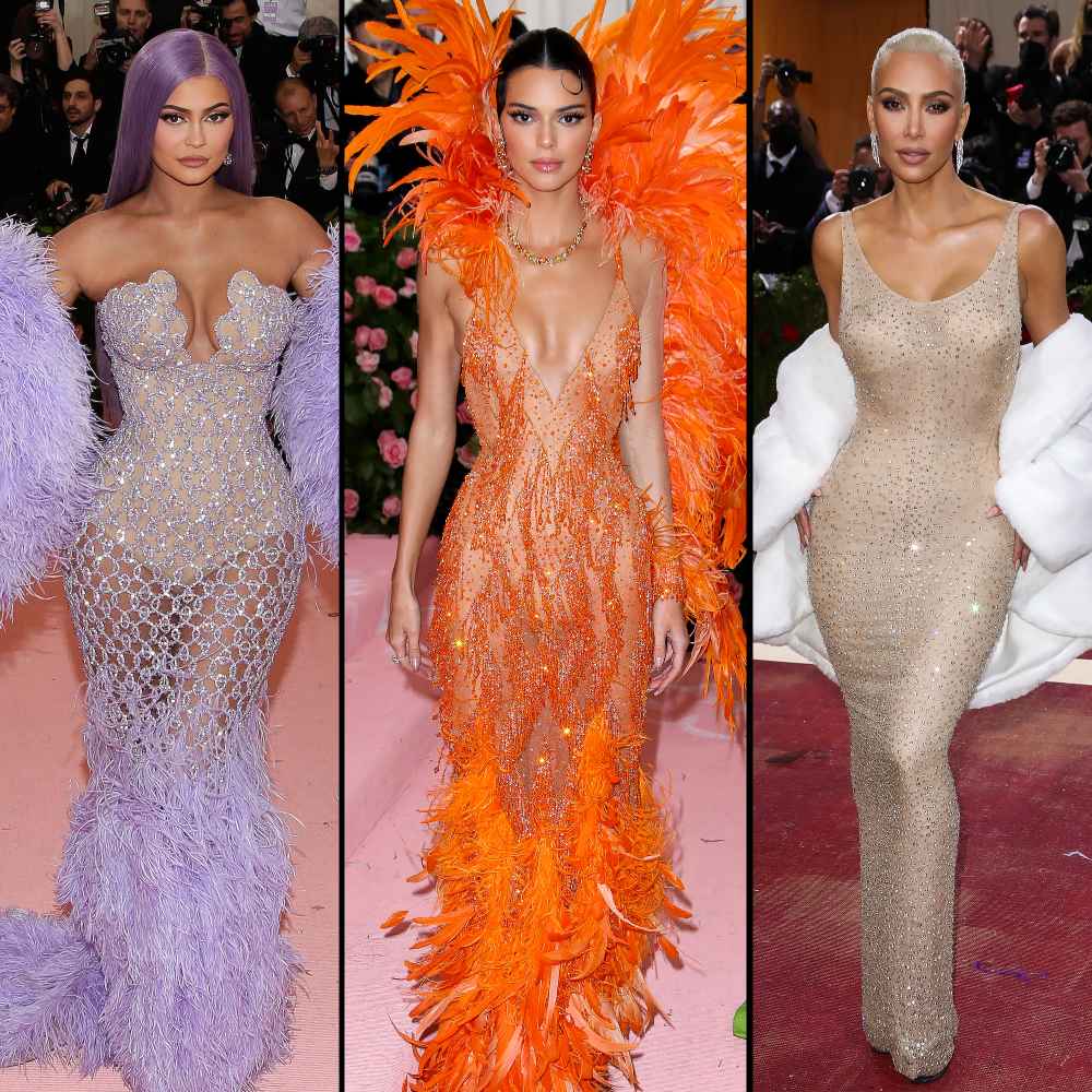 kendall and kylie orange and purple dress Kylie Kendall Orange Purple Met Gala