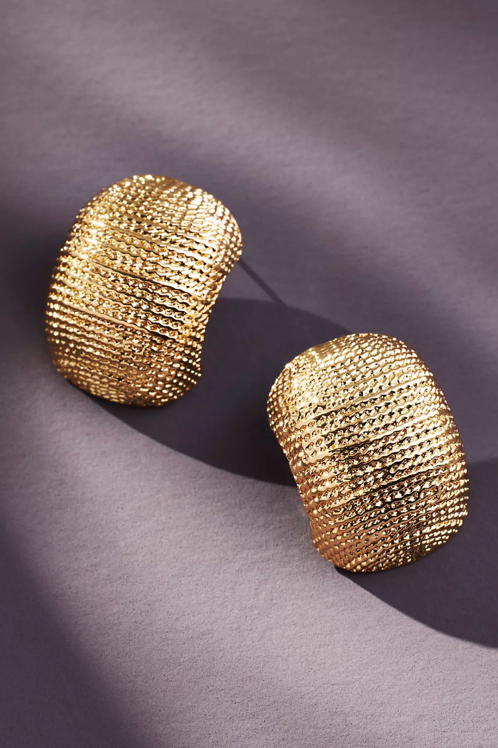 textured gold earrings