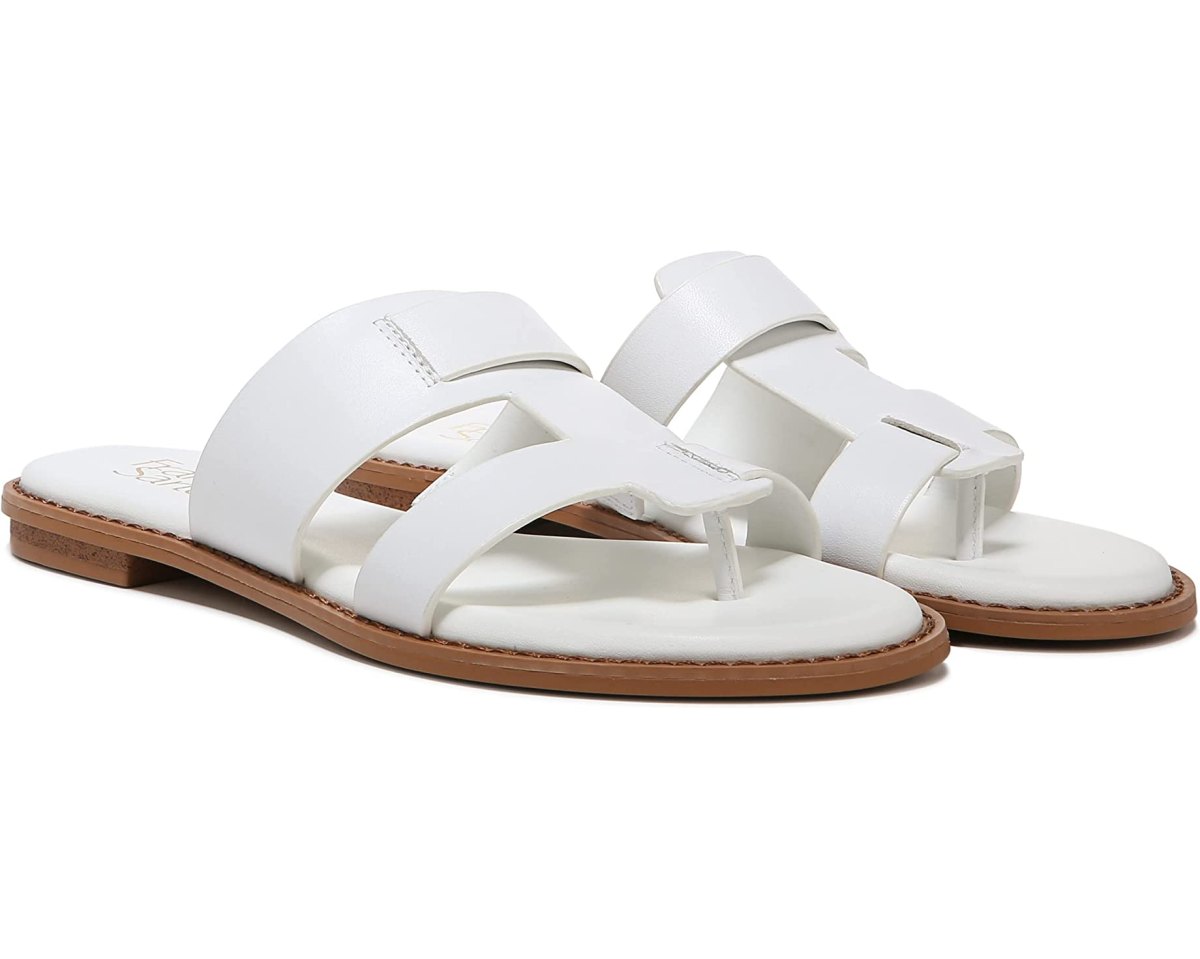 White Chic Stylish Studded Flat Summer Sandals