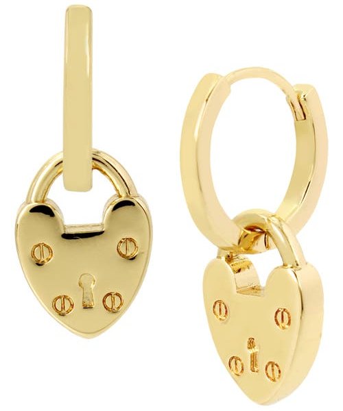 AllSaints Small Lock Huggie Earrings in Gold at Nordstrom