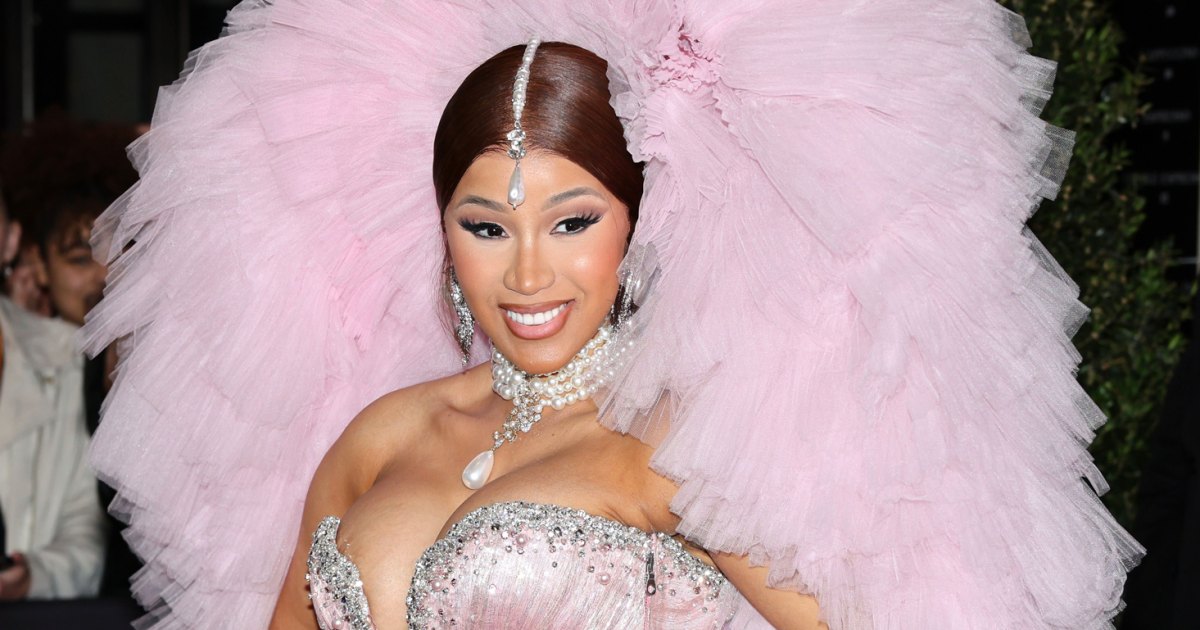Cardi B Wears Gold Body Chain Over Colorful Jumpsuit: Photo