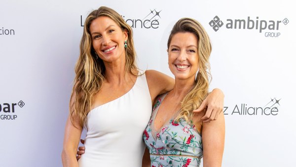 Feature Gisele Bundchen Poses With Twin Sister Patricia in Rare Red Carpet Appearance