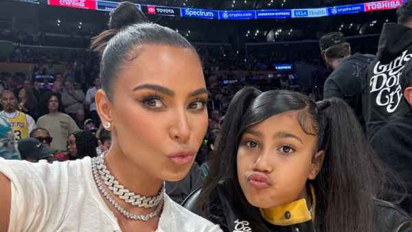 Kim Kardashian Brings Daughter North to Support Tristan Thompson and the Los Angeles Lakers: See Photos