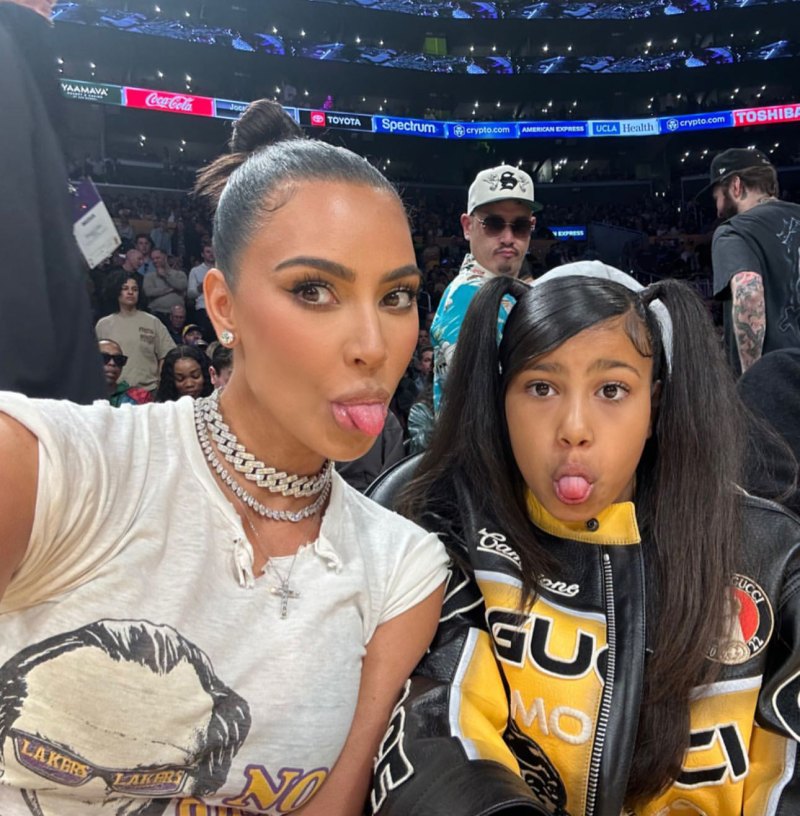 Kim Kardashian Brings Daughter North to Support Tristan Thompson and the Los Angeles Lakers: See Photos