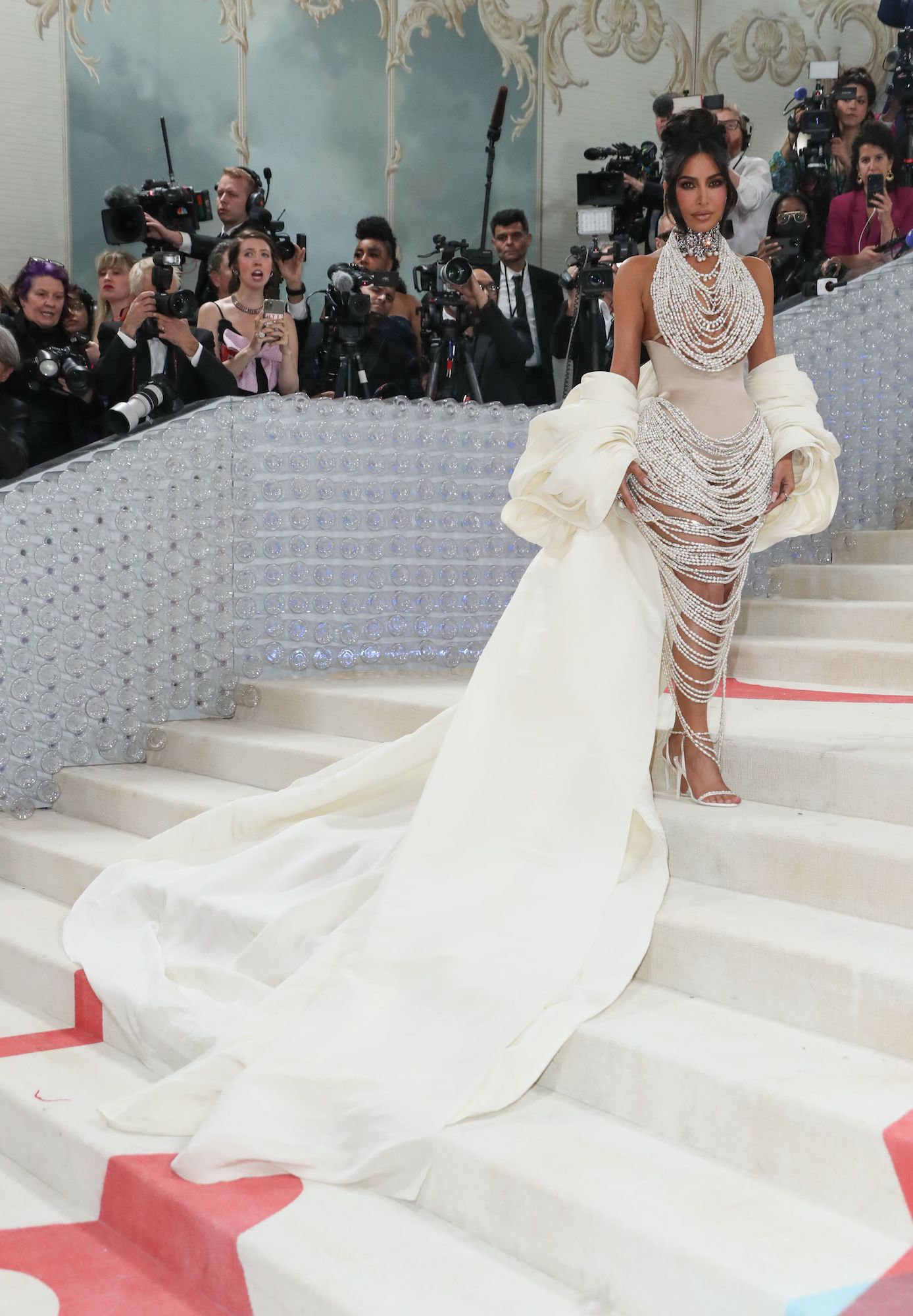 Kim Kardashian Wore Pearls Over Shapewear to the Met Gala