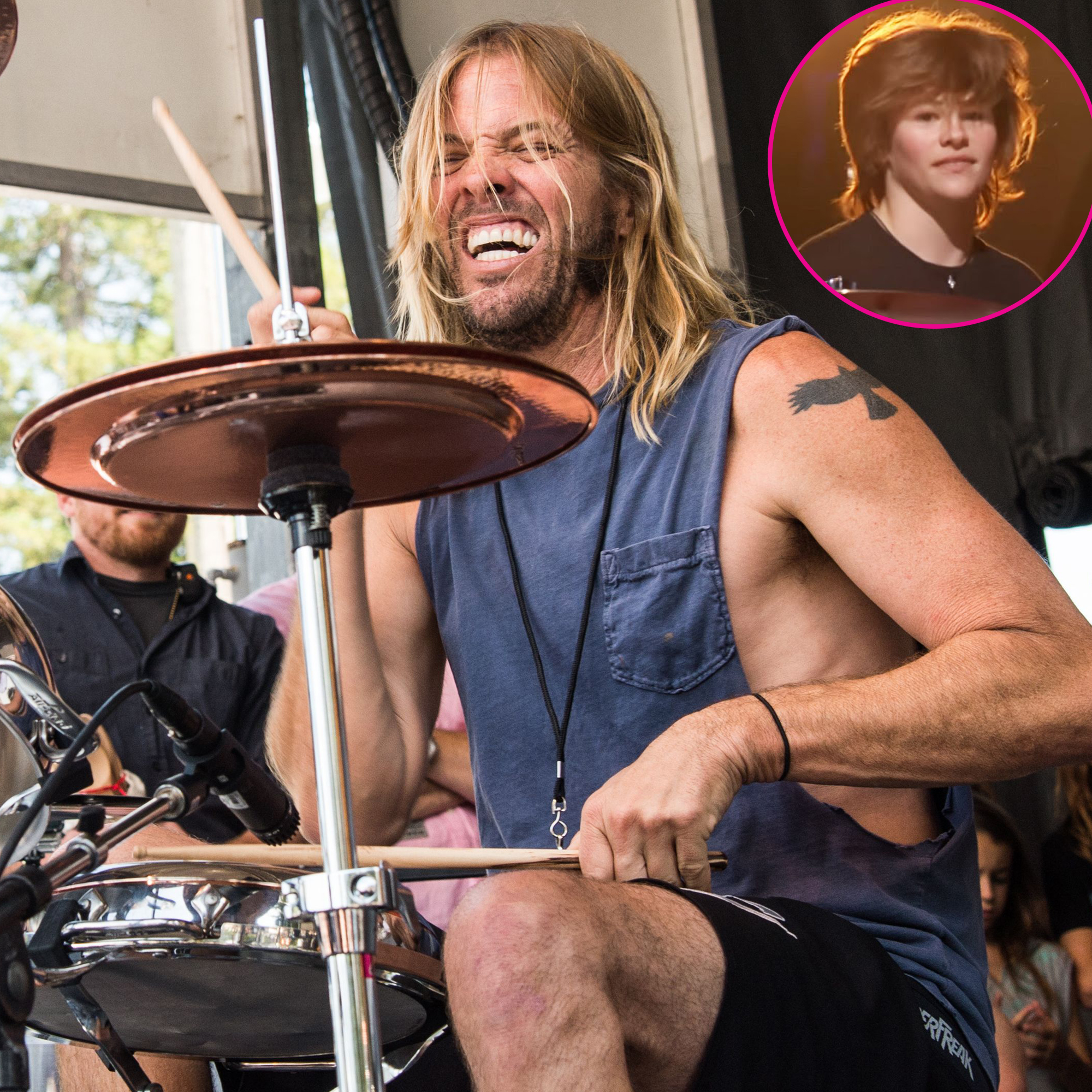 Dave Grohl appears to show Taylor Hawkins tattoo tribute on stage at  Glastonbury  Mirror Online