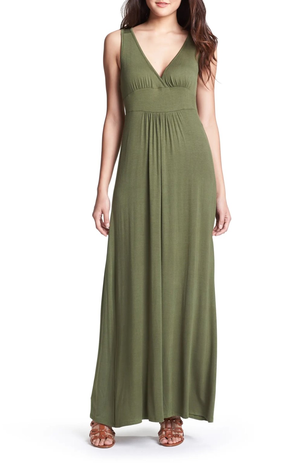 Loveapella V-Neck Jersey Maxi Dress