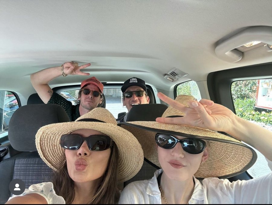 Miles Teller, Keleigh Teller, Mark Foster, Julia Garner in Italy via Instagram in September 2023