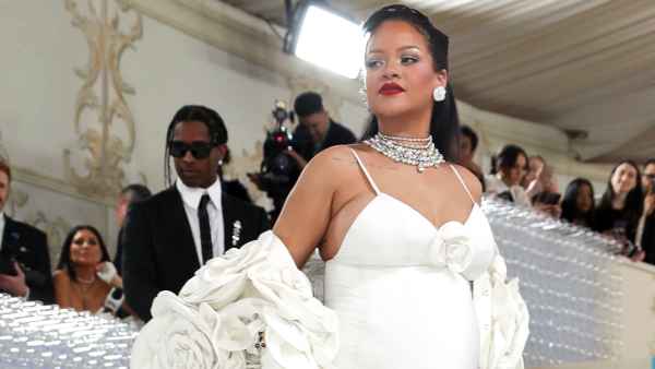 Pregnant Rihanna Blossoms in Rose-Covered Gown as She and ASAP Rocky Close Out 2023 Met Gala Red Carpet 649
