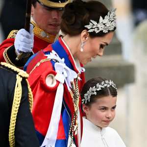Princess Kate and Princess Charlotte Wear Matching Headpieces and Gowns