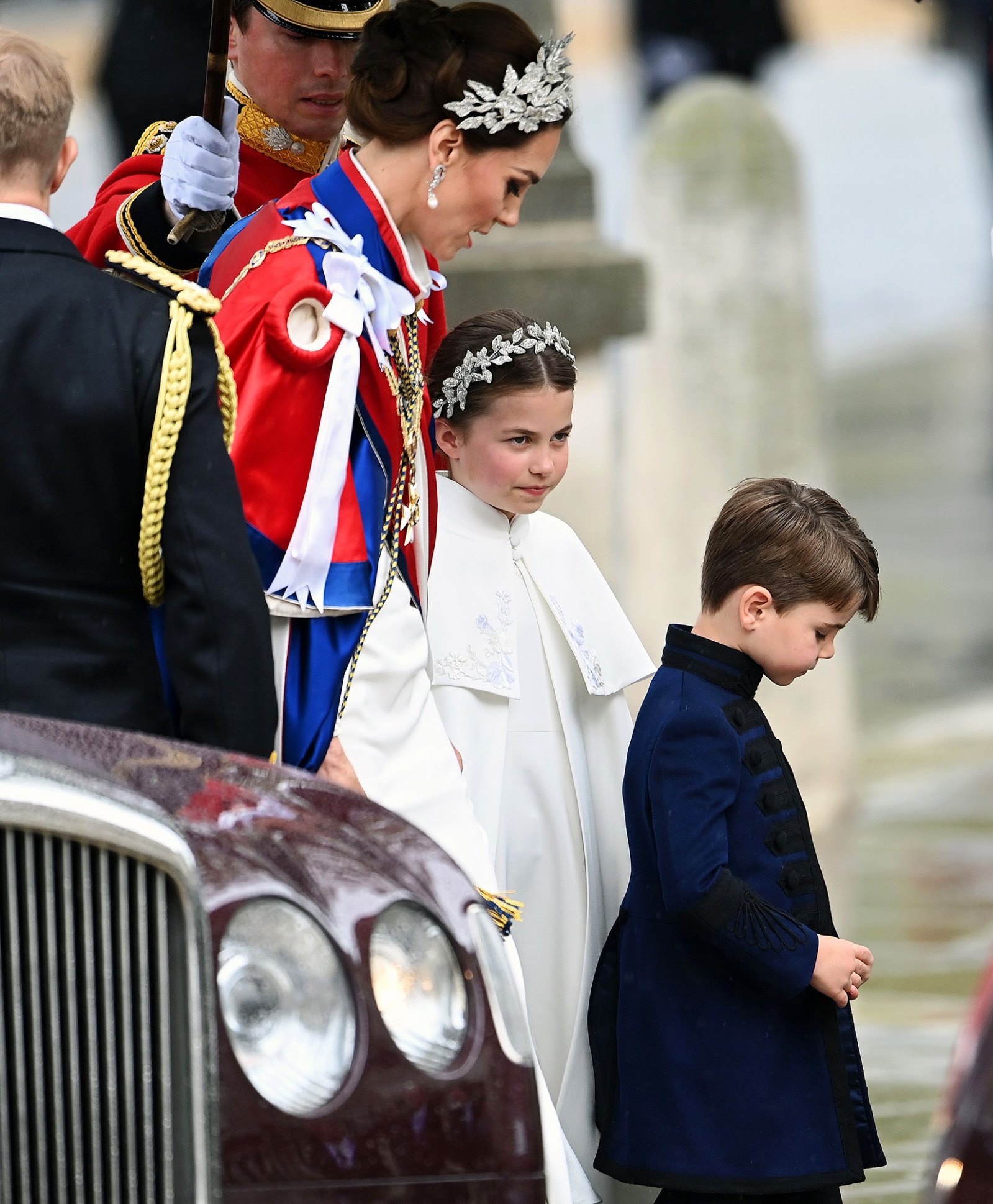Princess Kate and Princess Charlotte Wear Matching Headpieces and Gowns