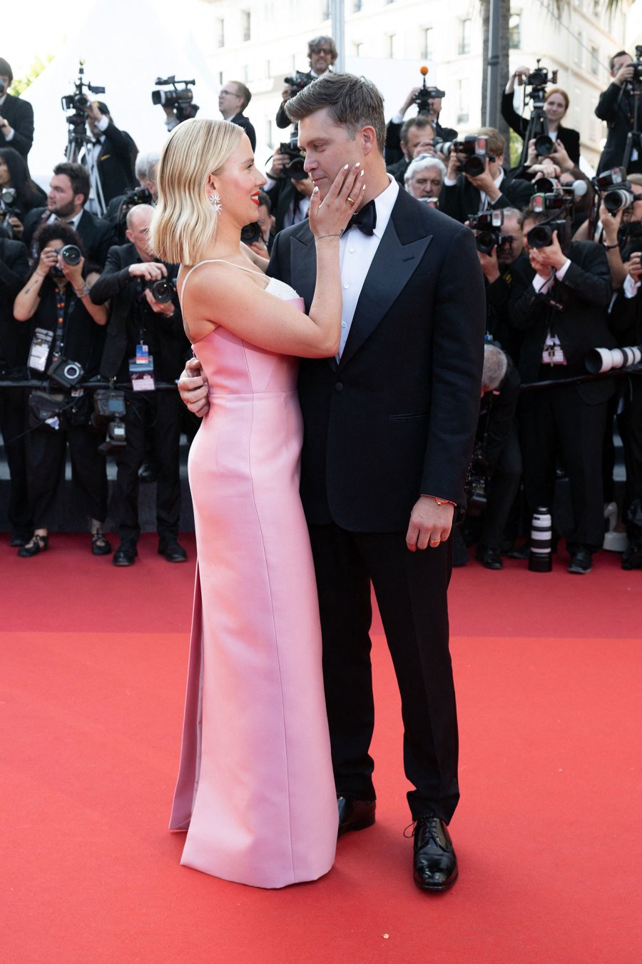 Scarlett Johansson and Colin Jost Make Rare Red Carpet Appearance at Cannes Film Festival: Photos