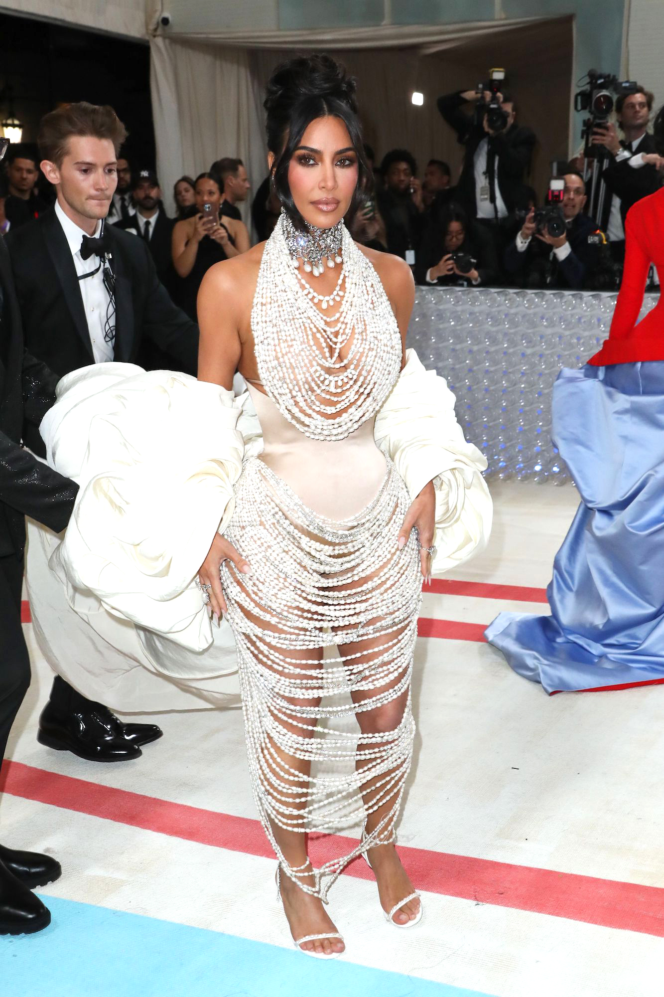 Met Gala 2023 Kim Kardashian honours Karl Lagerfeld with pearls galore