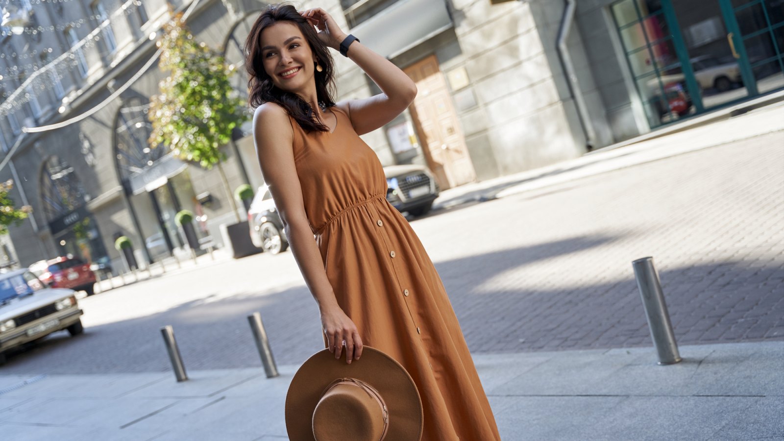 Woman-Wearing-Summer-Sundress-Stock-Photo