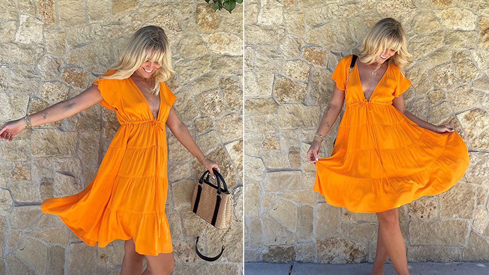 amazon-the-drop-tangerine-dress