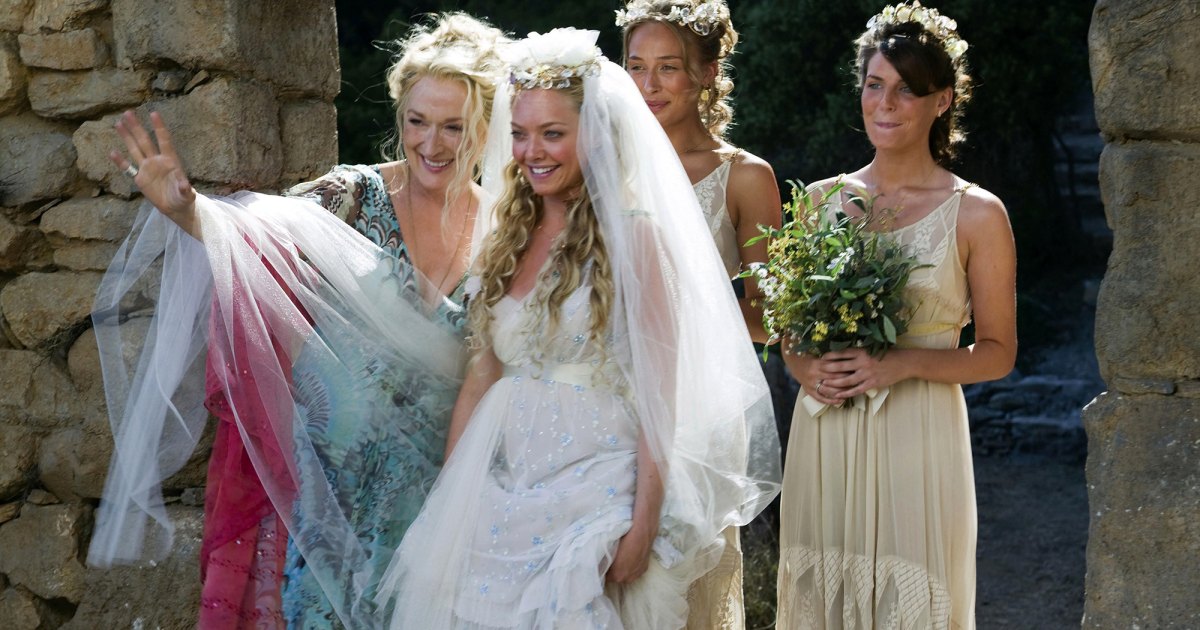 celebrity wedding dresses tv and movies Amanda Seyfried Mamma Mia