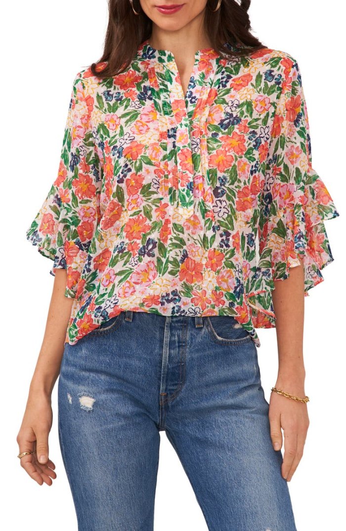 floral flowy blouse