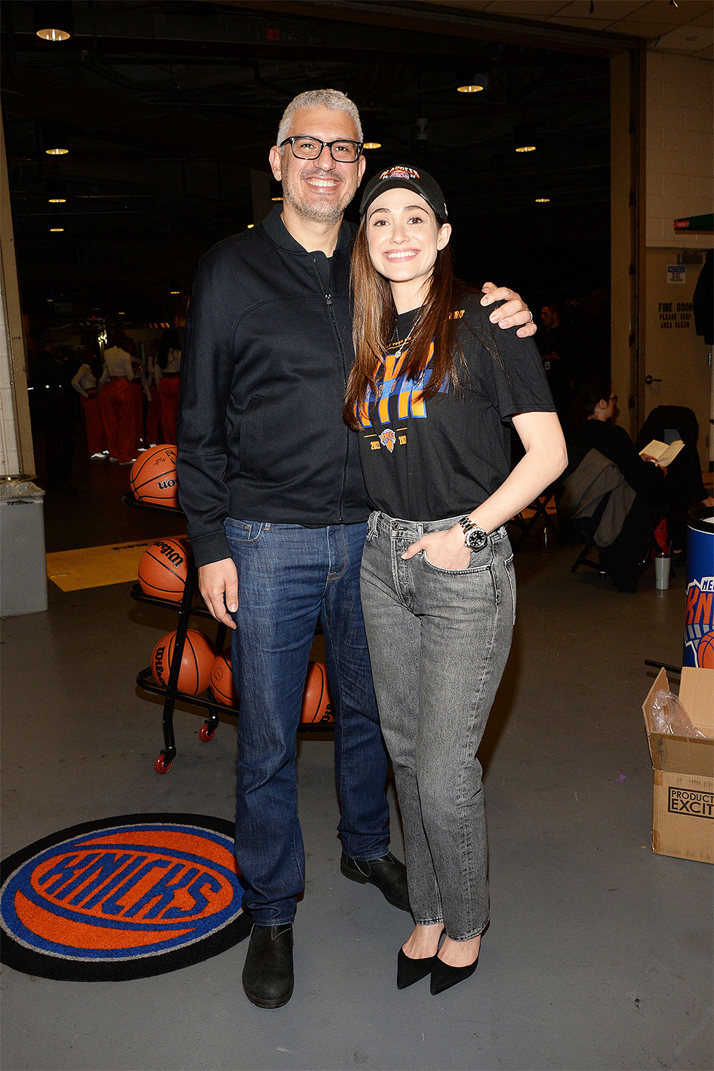 Emmy Rossum Attends New York Knicks Game 3 Weeks Postpartum With Husband Sam Esmail