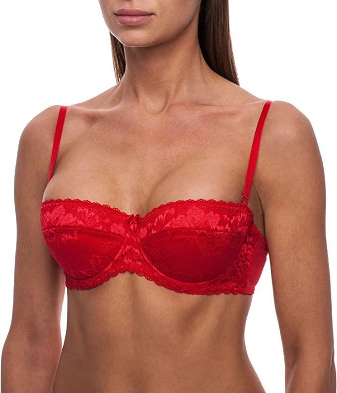frugue Women's Strapless Pushup Bandeau Lace Sexy Bra