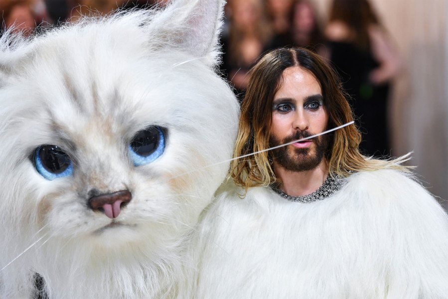 Jared Leto Dresses as Karl Lagerfeld's Cat Choupette for the 2023 Met Gala Photos