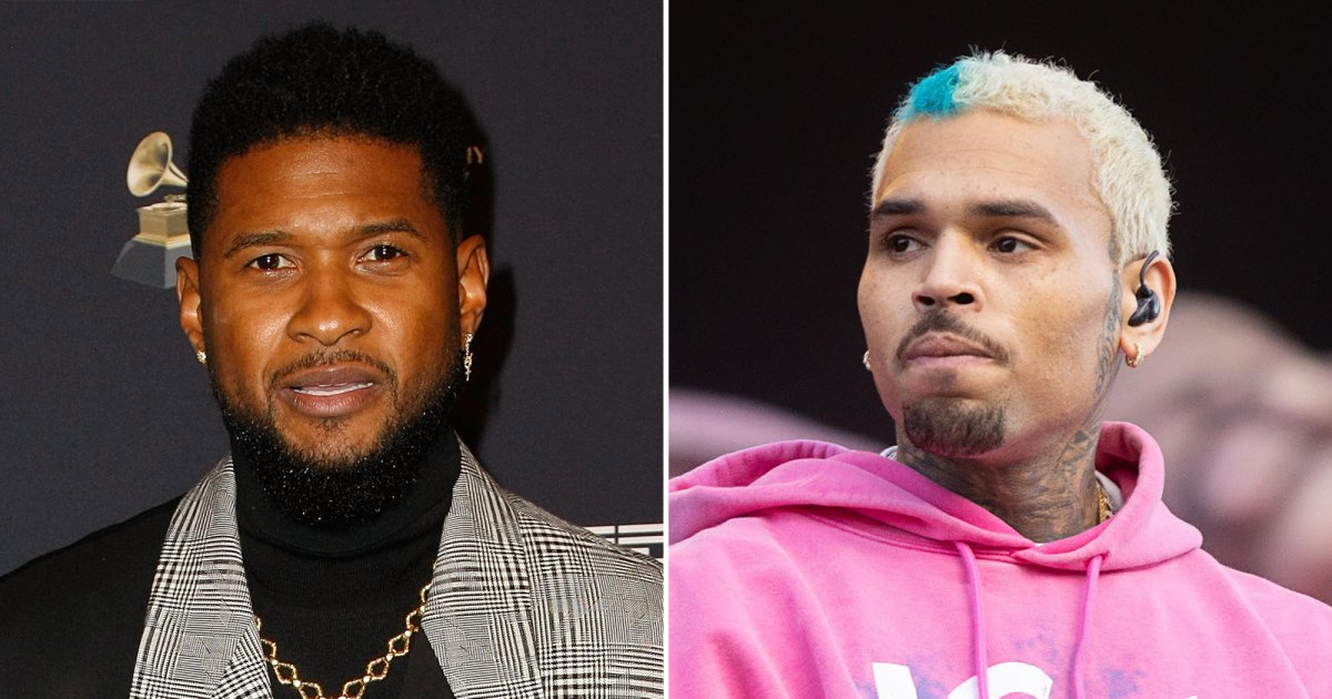 usher and chris brown spotted getting into argument hours before separately taking the stage at lovers friends
