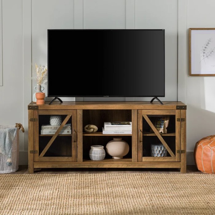 wooden media console