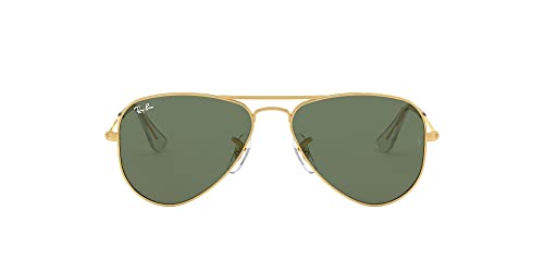 Ray-Ban Rj9506S Metal Aviator Sunglasses, Arista/Dark Green, 52 mm
