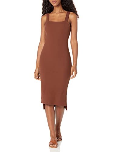 Amazon Summer Dress Deals — All 35% Off or More 6 The Drop Women's Amelia Square Neck Strappy Bodycon Midi Tank Dress, Chocolate Fondant, M