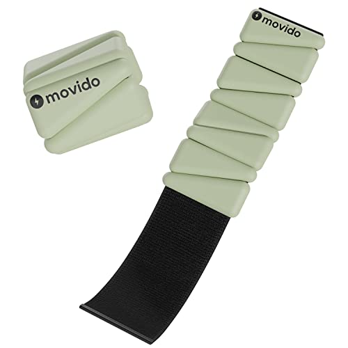 Movido Wrist and Ankle Weights | 1 lb each (2 per set) | Adjustable Workout Weights for Women and Men | Perfect for Yoga, Walking, Pilates, Hiking, Aerobics, Movement (Sage)