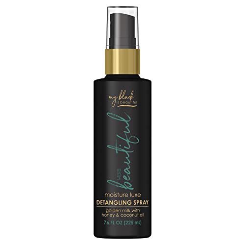My Black is Beautiful Detangler Spray, Sulfate Free, for Curly and Coily Hair with Coconut Oil, Honey and Turmeric, 7.6 fl oz