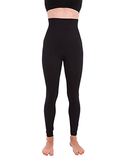 Early Amazon Prime Deals 7 Homma Activewear Thick High Waist Tummy Compression Slimming Body Leggings Pant (Large, Black)