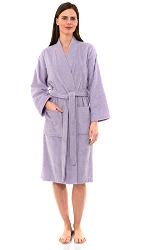 TowelSelections Womens Robe, Soft Cotton Bathrobe for Women, Spa Terry Cloth Robes for Women Small/Medium Orchid Petal