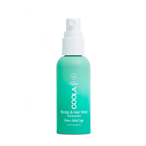 COOLA Organic Scalp Spray & Hair Sunscreen Mist with SPF 30, Dermatologist Tested Hair Care for Daily Protection, Vegan and Gluten Free, Ocean Salted Sage, 2 Fl Oz