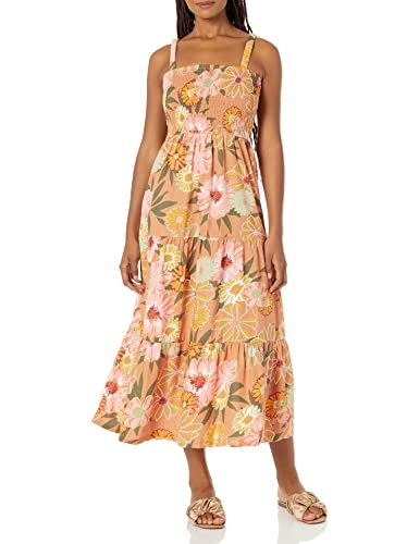 Roxy womens Sunnier Shores Maxi Casual Dress, Toasted Nut Bloom Boogie, Small US