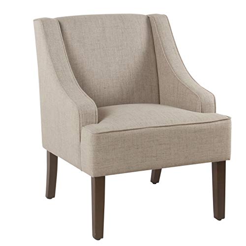 Early Amazon Prime Deals 17 HomePop Velvet Swoop Arm Accent Chair, Tan