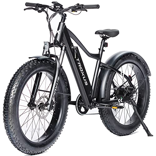 TROXUS electric bike for adults, 7 speed 26" Fat Tire x 4'' Mountain Electric Bike with Powerful 750W Rear Hub Motor and Disc Brakes, Super Long Range Electric Bike with 48V 16A Battery
