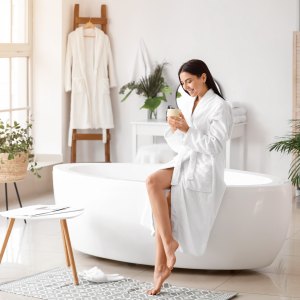 Best-Bathrobes-For-Women-Stock-Photo