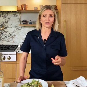 Cameron Diaz Shows Off Her Fridge Stocked With Nothing But Salad and White Wine