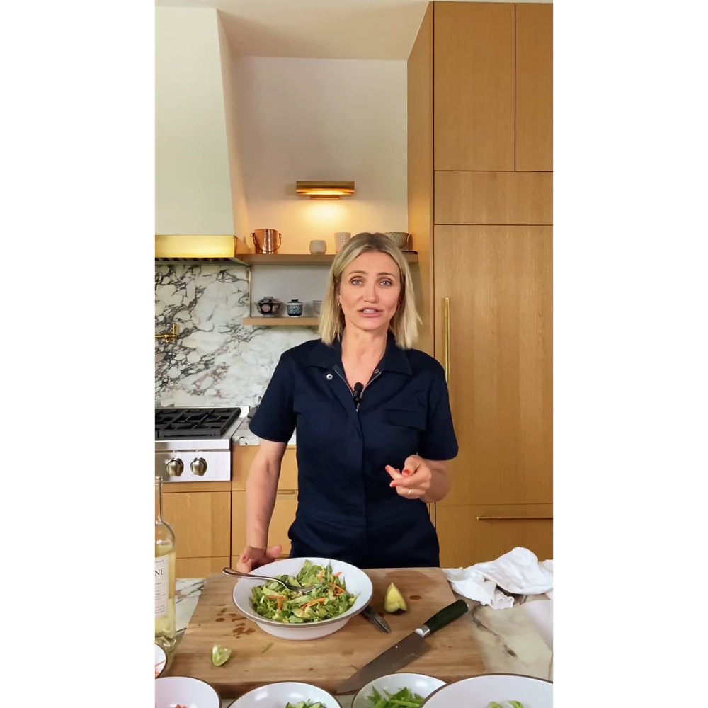 Cameron Diaz Shows Off Her Fridge Stocked With Nothing But Salad and White Wine