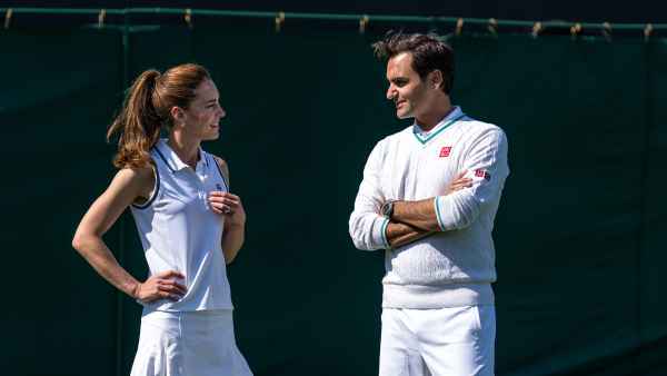 Princess Kate Accidentally Catches Tennis Ball With Her Hands During Roger Federer Match: 'Are You Allowed to Do That?'