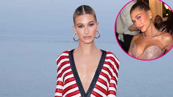 Promo Hailey Bieber Sparkles in Daring Blush Minidress at Rhode Skincare Party