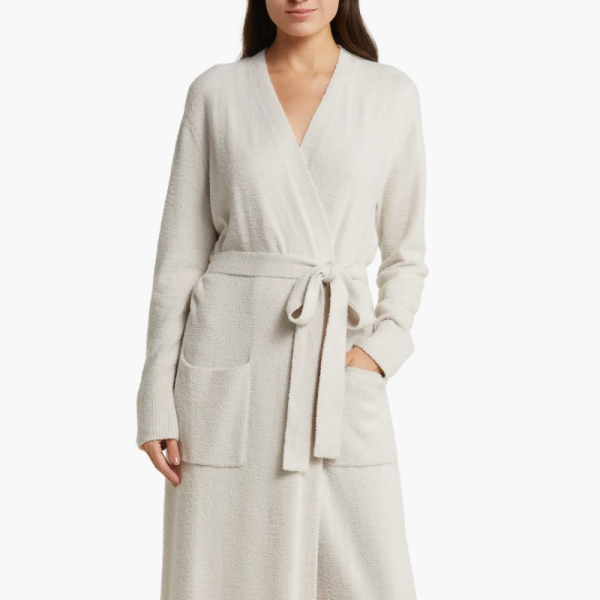 barefoot dreams CozyChic Ultra Lite™ Long Robe in Almond at Nordstrom, Size Large