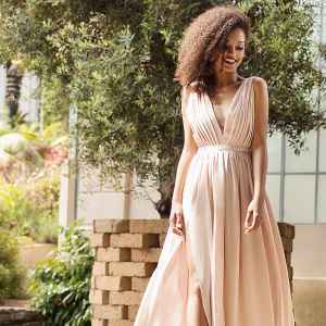 Woman-Wearing-Maxi-Dress-Stock-Photo