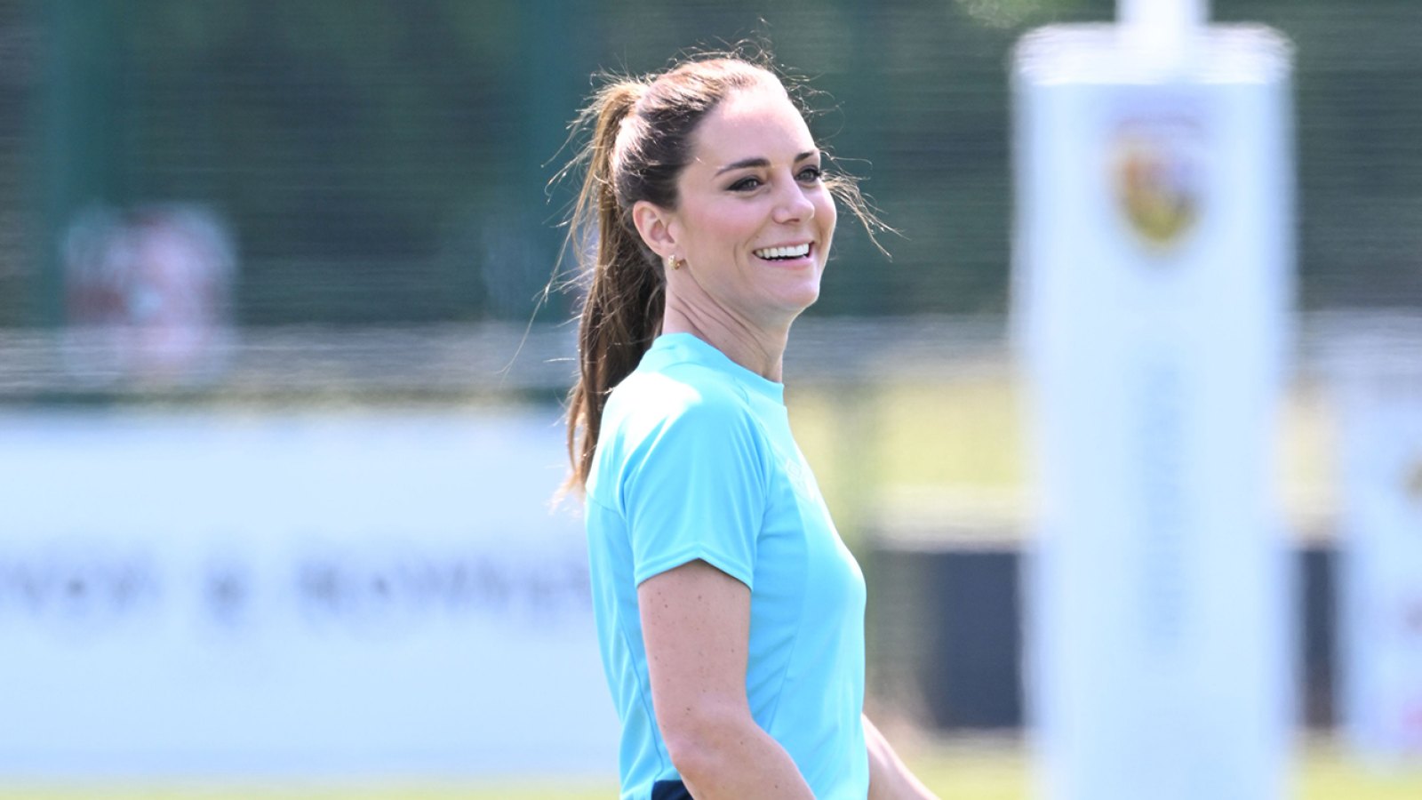 Kate Middleton Wears Navy Joggers on the Rugby Pitch