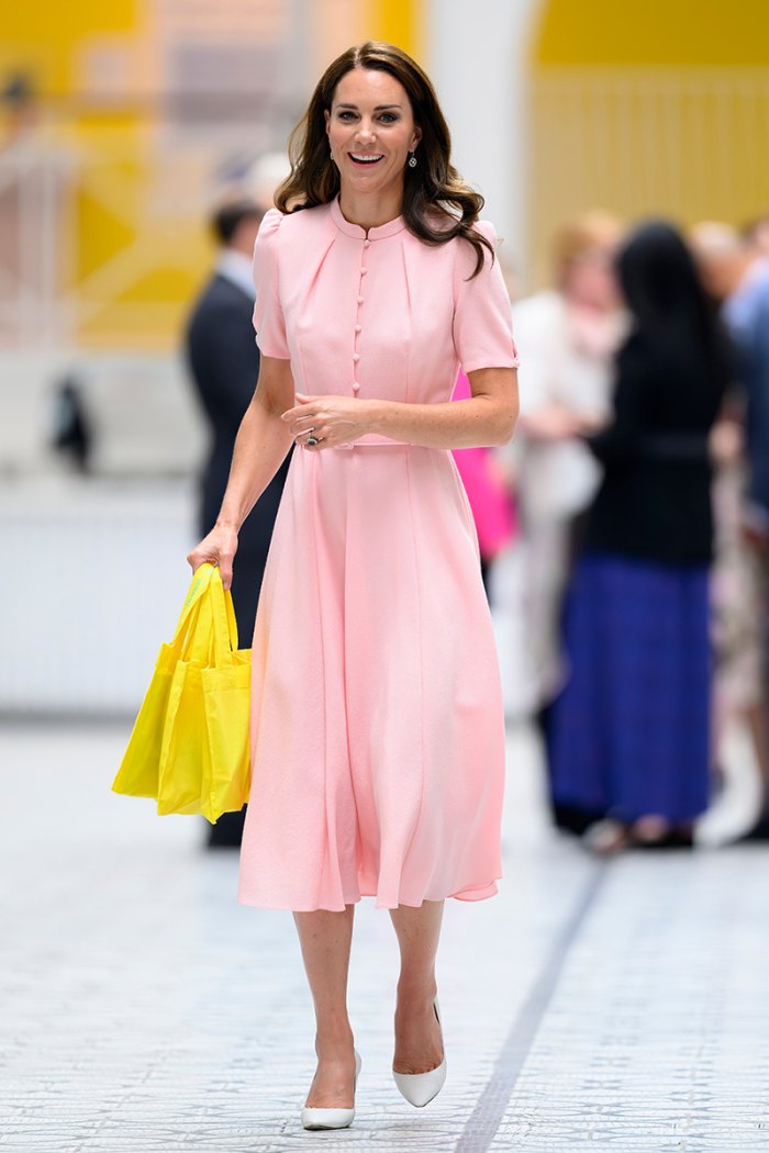 Channel Princess Kate's Classic Beauty in a Blush-Pink Midi Dress — For ...