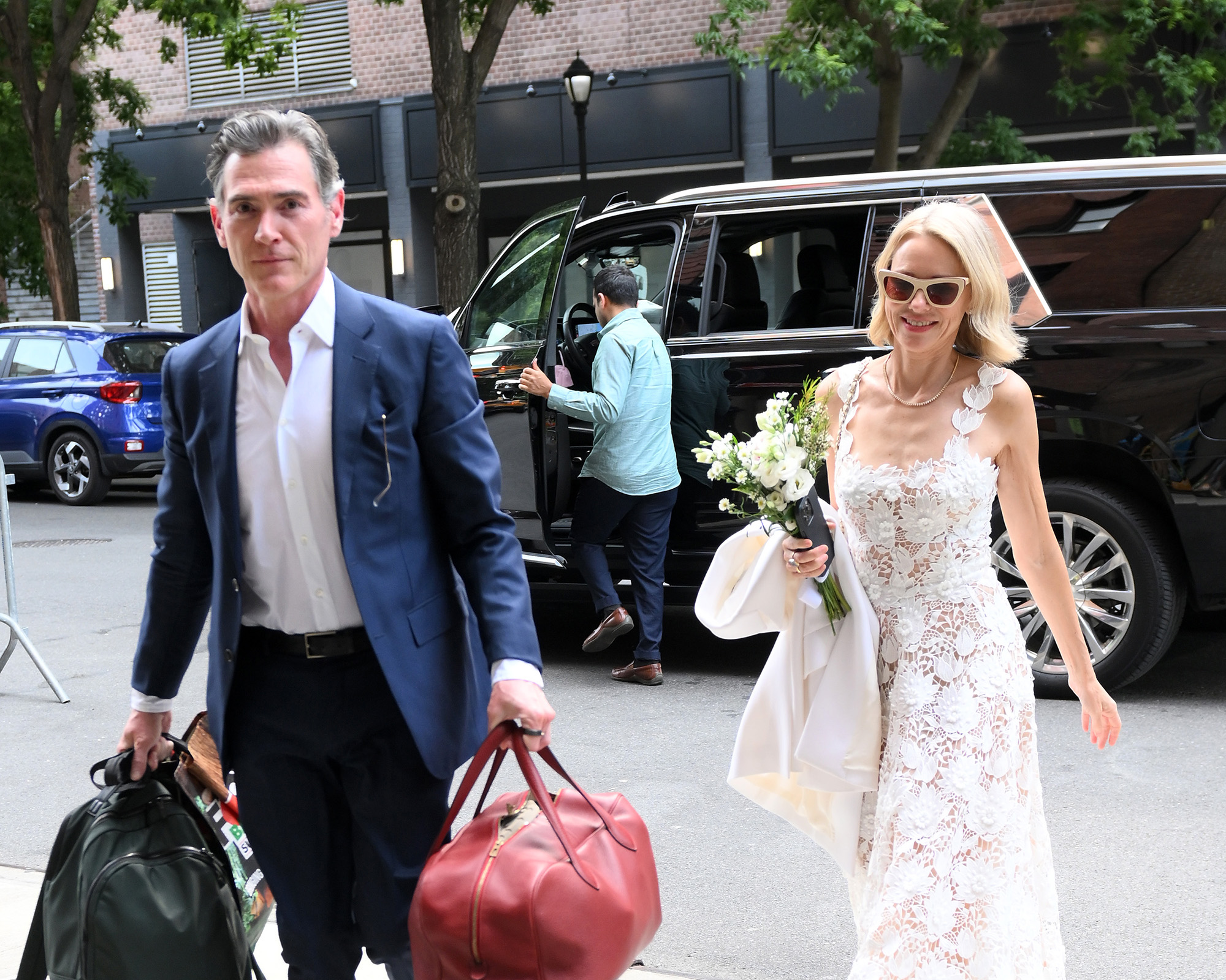 Naomi Watts Wore an Exquisite White Lace Dress for Her New York